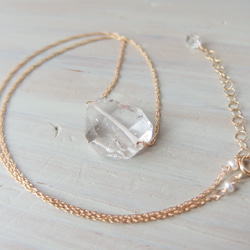 【SALE】K14GF BIG rock herkimer necklace 2枚目の画像