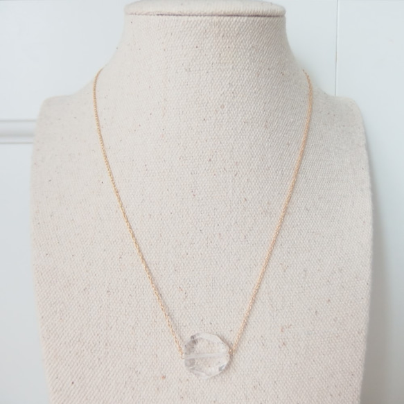 【SALE】K14GF BIG rock herkimer necklace 4枚目の画像