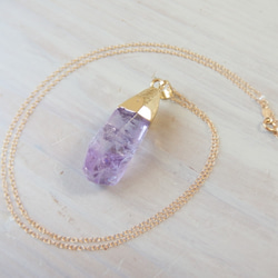 K14GF rock amethyst long necklace 2枚目の画像