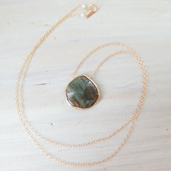 K14GF labradrite necklace 4枚目の画像