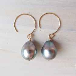 K14GF tahitian pearl simple pierce 3枚目の画像