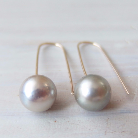 ≪K10≫ tahitian pearl wire pierce 3枚目の画像