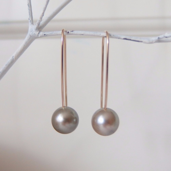 ≪K10≫ tahitian pearl wire pierce 4枚目の画像