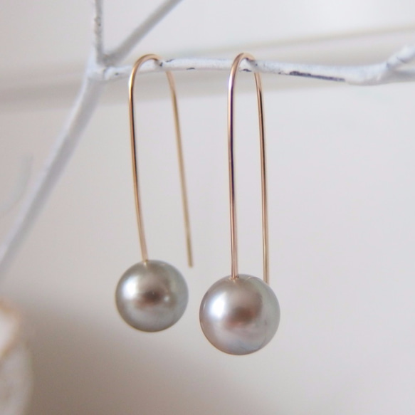 ≪K10≫ tahitian pearl wire pierce 5枚目の画像