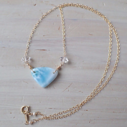 【M様ご専用】K14GF triangle larimar necklace 3枚目の画像