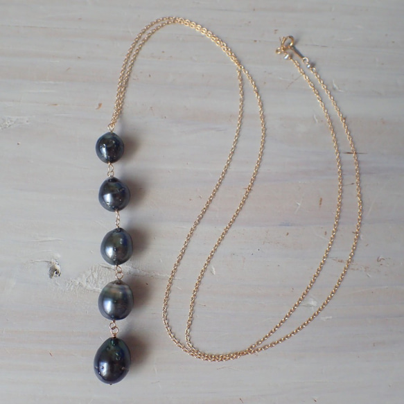 K14GF 5 tahitian pearl necklace 1枚目の画像