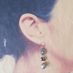 K14GF tahitian pearl & summer gems pierce 3枚目の画像