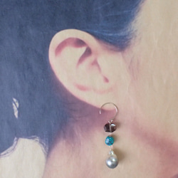 K14GF tahitian pearl & summer gems pierce 3枚目の画像