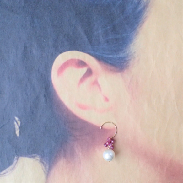 【出售♡】K14GF紅寶石和南海珍珠刺穿 第3張的照片