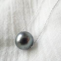 【SALE】SILVER925 tahitian pearl necklace 2 2枚目の画像