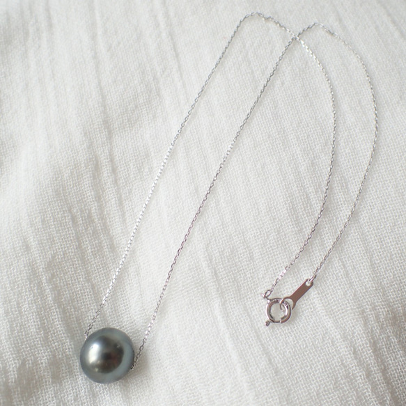 【SALE】SILVER925 tahitian pearl necklace 2 3枚目の画像