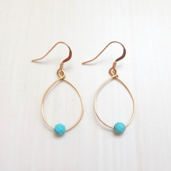 K14GF turquoise and pearl pierce 第3張的照片