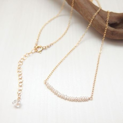 K14GF white pearl liniar necklace 第2張的照片
