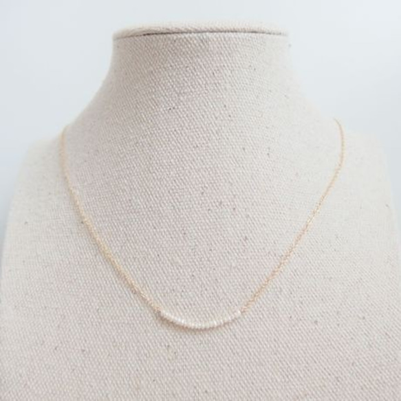 K14GF white pearl liniar necklace 第4張的照片