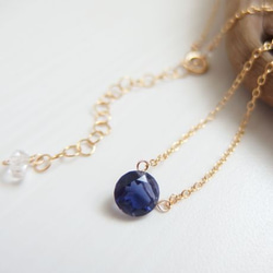 K14GF iolite diamond cut necklace 第2張的照片