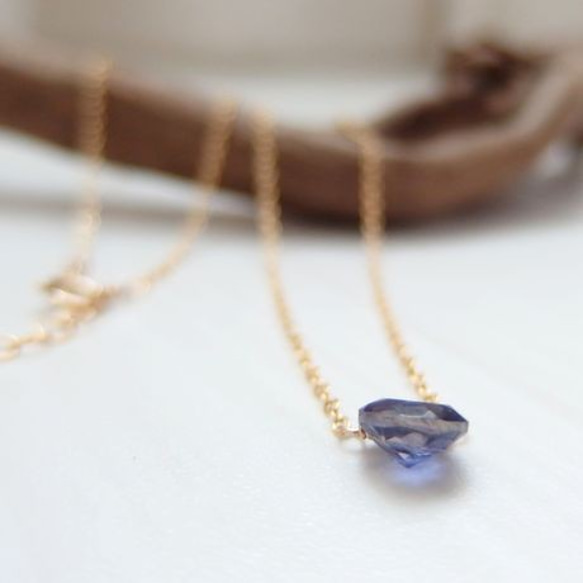 K14GF iolite diamond cut necklace 第3張的照片