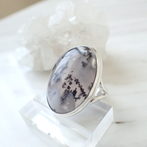 silver925 dendritic opal ring 2枚目の画像