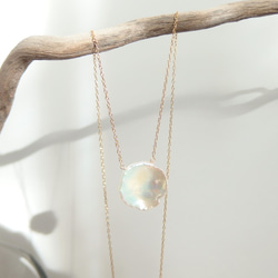 K14GF flower petal pearl necklace A 第3張的照片