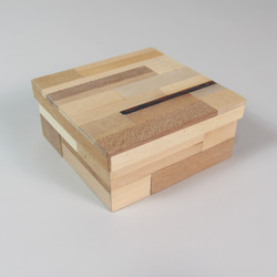 木のパッチワーク　小箱 / Setouchi Craft / Wood Patchworks Small Box 2枚目の画像