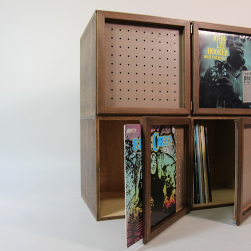 瀬戸内工芸 レコードラック＆アートフレーム2ユニット***オーディオ棚