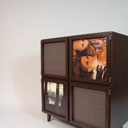 瀬戸内工芸 キャビネットレコードラック***木製オーディオ棚