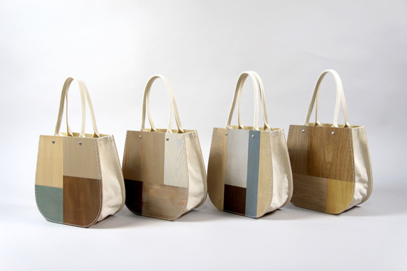 Setouchi Kougei**Wood Patchwork Bag******upcycle Reclaimed 第5張的照片