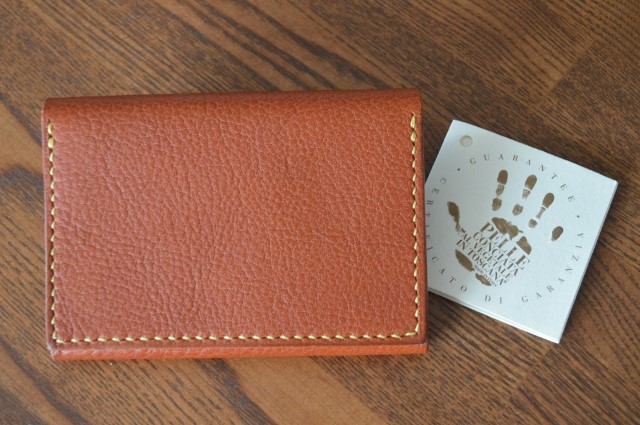 名刺入れ　ウイスキー×パグリア（黄）　イタリアンレザー　カードケース