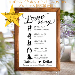 Renewal✨大人気 LoveStory ラブストーリー ウェルカムボード ウェディング A4 1枚目の画像