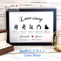 ★Set限定デザインLoveStory+芳名帳+結婚証明書の3点Set 【横型】セット価格 2枚目の画像