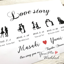 ★Set限定デザインLoveStory+芳名帳+結婚証明書の3点Set 【横型】セット価格 6枚目の画像