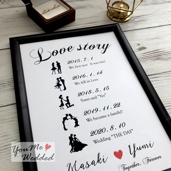 ★Set限定デザインLoveStory+芳名帳+結婚証明書の3点Set 【縦型】セット価格 6枚目の画像