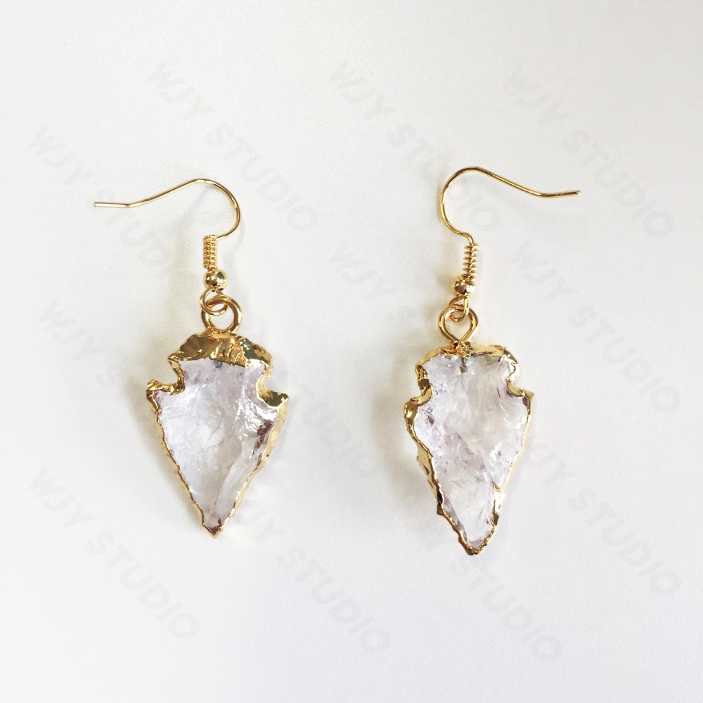 14k-karat gold crystal heart earrings（Retail for single）