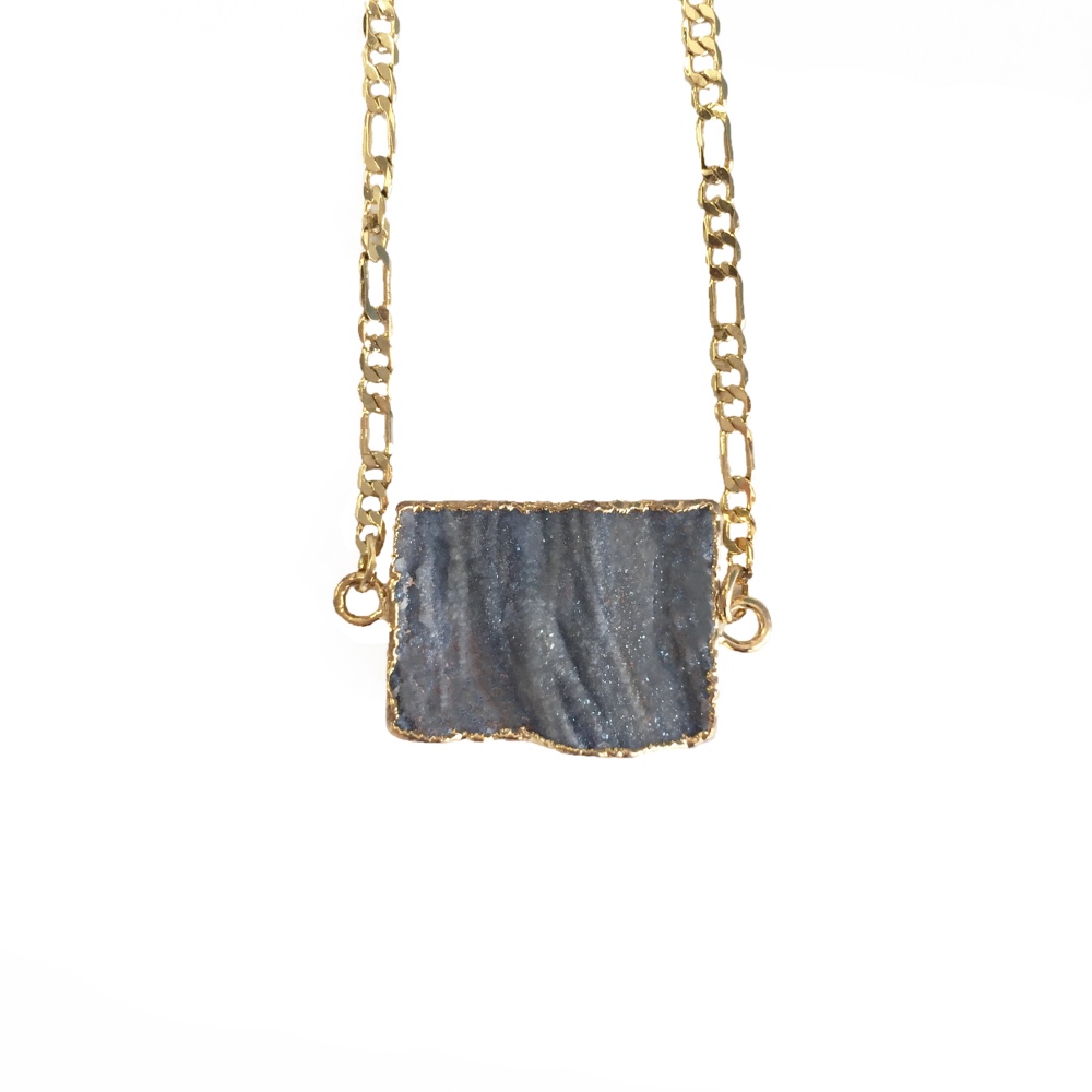 14k-karat gold agate geometrical bracelet