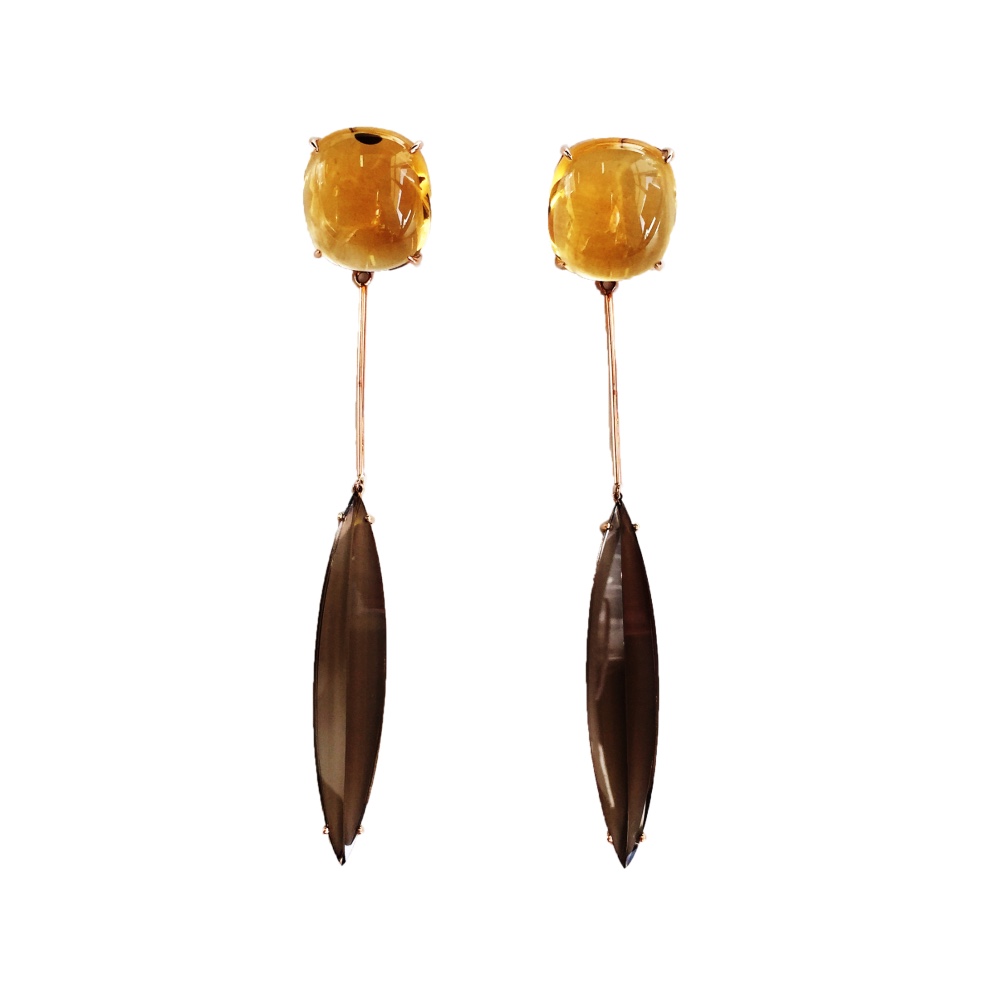 カスタムショップは18K金のイヤリング（限定版）トパーズシトリンが必要