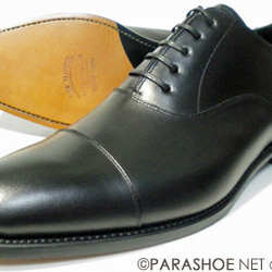 PARASHOE 革底 内羽根ストレートチップ ビジネスシューズ 黒 ワイズ2E（EE）［PS1101-BLK］ 1枚目の画像