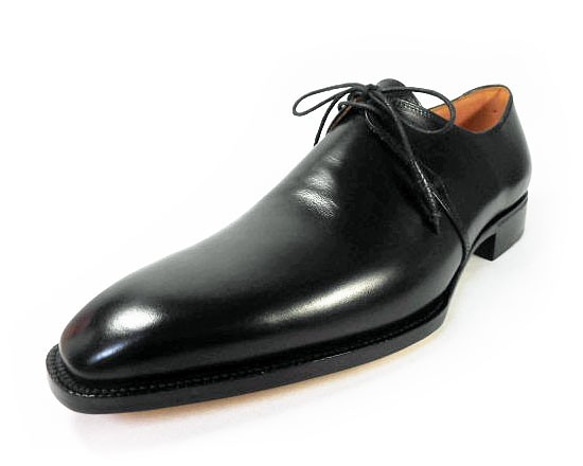 PARASHOE ハンドメイド 本革底 2アイレットプレーントゥ ビジネスシューズ 黒 22cm～30cm 4～6週間 5cm　受注生産 0cm　受注生産 ハンドメイド EEE PARASHOE 本革底 2アイレットプレーントゥ ビジネスシューズ 22cm～30cm ワイズ EE ～3E 当店オリジナル