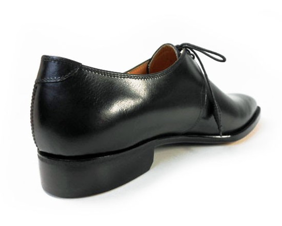 PARASHOE ハンドメイド 本革底 2アイレットプレーントゥ ビジネスシューズ 黒 22cm～30cm 4～6週間 5cm　受注生産 0cm　受注生産 ハンドメイド EEE PARASHOE 本革底 2アイレットプレーントゥ ビジネスシューズ 22cm～30cm ワイズ EE ～3E 当店オリジナル