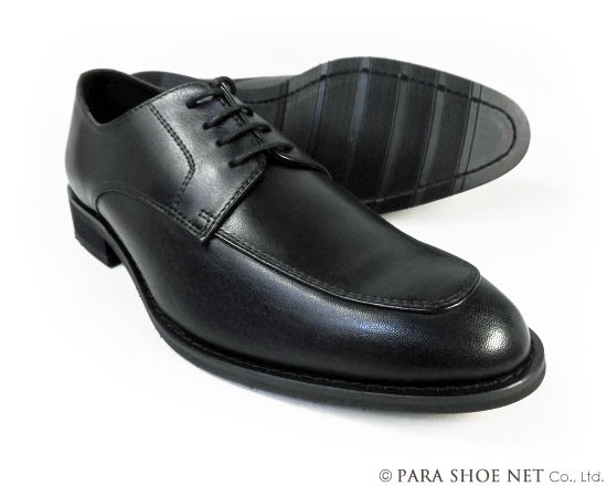 PARASHOE 本革 Uチップ ビジネスシューズ 黒 ワイズ3E 22cm～24cm（PS1802BL）