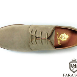 PARASHOE スエード プレーントゥ ビジネスカジュアル靴 ベージュ 27.5cm～30cm（PS11305-BG） 6枚目の画像