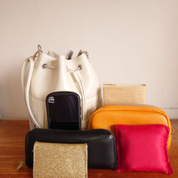 秋冬バッグ　選べるカラー 20色  レザーフリンジ巾着ショルダーバッグ  受注生産  UB-15 7枚目の画像