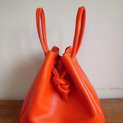 秋冬バッグ　選べるカラー20色  レザートートバッグ  巾着  受注生産  UB-16 2枚目の画像