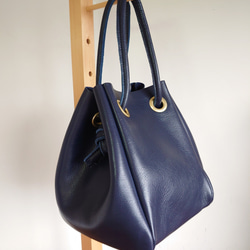 秋冬バッグ　選べるカラー20色  レザートートバッグ  巾着  受注生産  UB-16 3枚目の画像