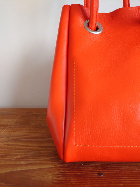 秋冬バッグ　選べるカラー20色  レザートートバッグ  巾着  受注生産  UB-16 4枚目の画像