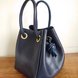 秋冬バッグ　選べるカラー20色  レザートートバッグ  巾着  受注生産  UB-16 6枚目の画像