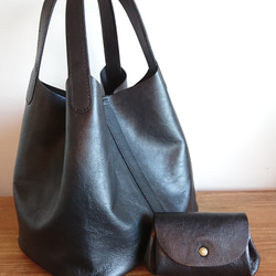 Creema限定　福袋　選べるカラー20色 レザートートバッグとコロンとミニ財布 UB-02L 受注製作 2枚目の画像