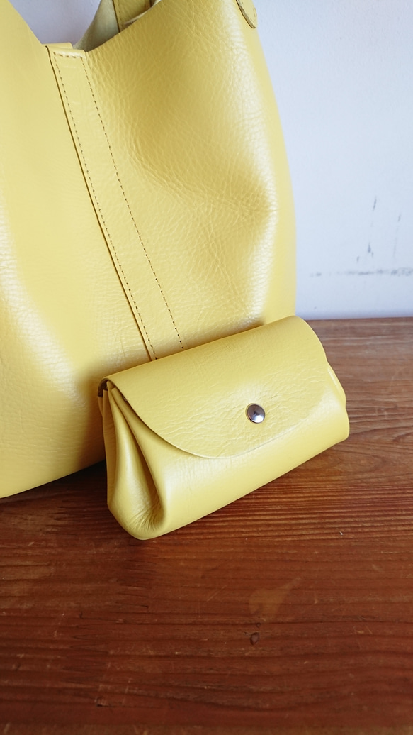 Creema限定　福袋　選べるカラー20色 レザートートバッグとコロンとミニ財布 UB-02L 受注製作 3枚目の画像