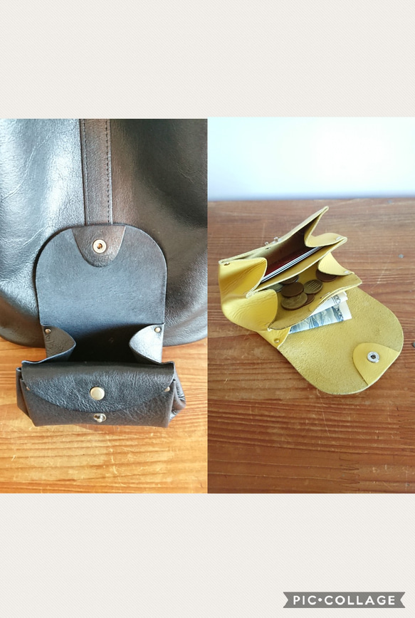 Creema限定　福袋　選べるカラー20色 レザートートバッグとコロンとミニ財布 UB-02L 受注製作 4枚目の画像