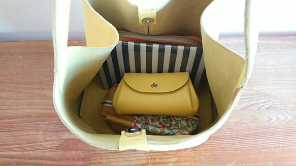 Creema限定福袋　選べるカラー20色 レザートートバッグとコロンとミニ財布 UB-02L 受注製作 5枚目の画像