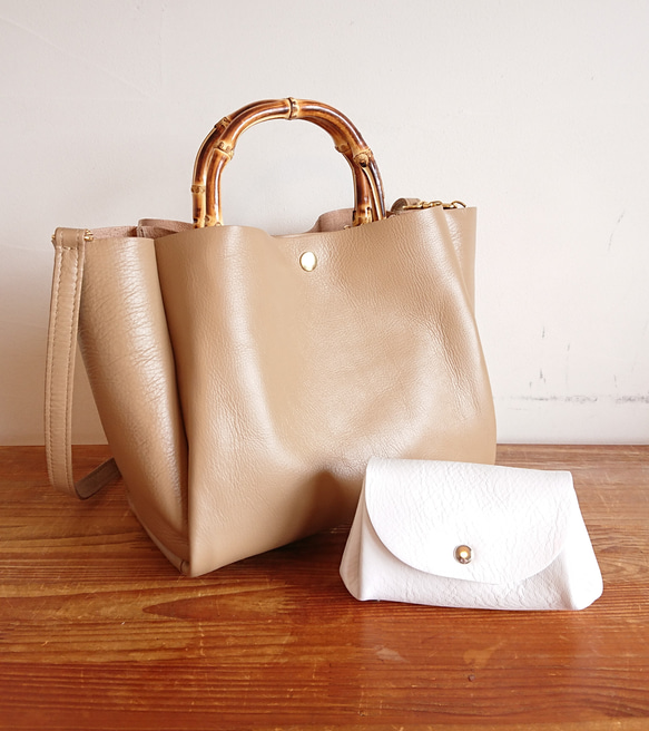 Creema限定　福袋　選べるカラー20色　2wayバンブートートとコロンとミニ財布UB-12 受注製作 1枚目の画像