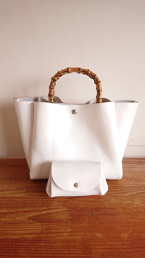 Creema限定　福袋　選べるカラー20色　2wayバンブートートとコロンとミニ財布UB-12 受注製作 2枚目の画像